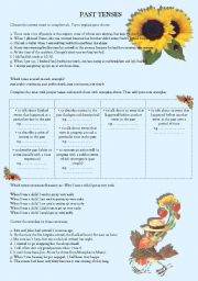 English Worksheet: Past tenses guided discovery