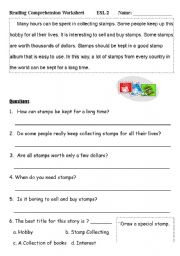 English Worksheet: Reading Comprehension Worksheet (2)