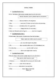 English Worksheet: modals