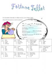 English Worksheet: fortune teller