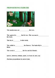 English worksheet: prepositions exercise