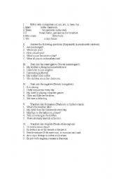 English worksheet: exercises 