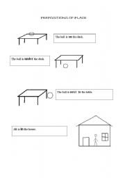 English worksheet: prepositions of place page 1