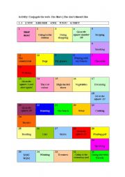 English Worksheet: Verb LIKE in presents and negative/positive