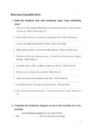 English Worksheet: Causative form exersises