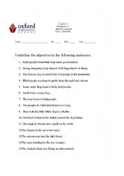 English worksheet: adjective