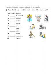 English Worksheet: daily activities