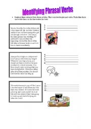 English Worksheet: Identifying Phrasal Verbs