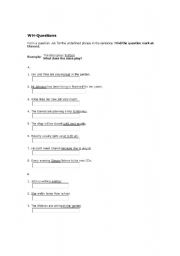 English Worksheet: WH-questions-exercises-1