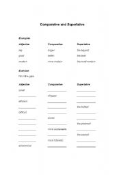 English Worksheet: Comparatives & Superlatives