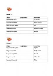 English Worksheet: geography quizz
