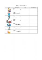 English Worksheet: pair work routine 