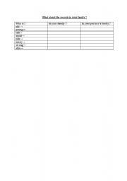 English Worksheet: pair work records