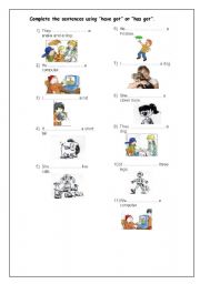 English Worksheet: Have got and has got