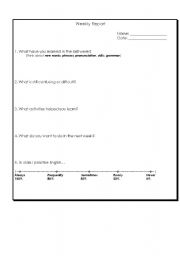 English Worksheet: Weekly Report