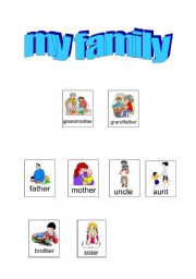 English worksheet: family members