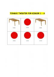 English worksheet: Tongue Twister for Kinder