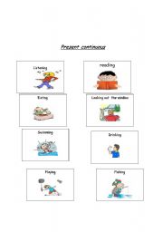 English worksheet: present continuous