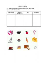 English Worksheet: healthy nutrition