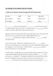 English worksheet: The origins of Halloween