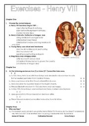 English Worksheet: Exercises Henry VIII (two pages)