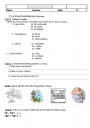 English Worksheet: lisntening comprehension+ LANGUAGE