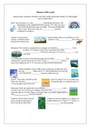 English Worksheet: Climates of the world