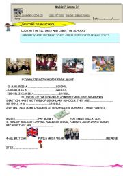 English Worksheet: ENGLISH SECONDARY SCHOOLS