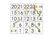 English worksheet: Snakes and ladders (NUMBERS)