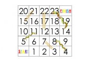 English Worksheet: Snakes and ladders (NUMBERS)