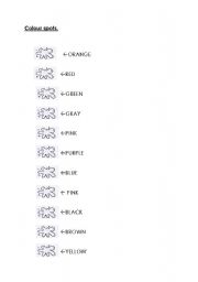 English worksheet: Colour the spots !