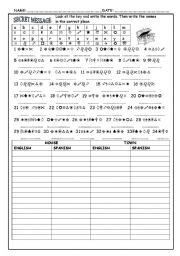 English Worksheet: secret words: house & town