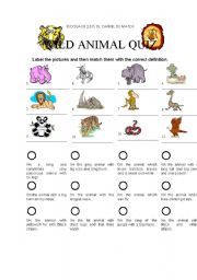 WILD ANIMAL QUIZ