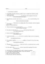 English worksheet: word and phrases