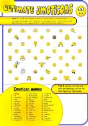 English Worksheet: Ultimate Emoticons (Funny Matching Ex.+Key)