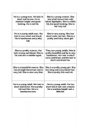English worksheet: Appearance cards