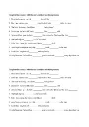 English Worksheet: SUJECT & OBJECT PRONUOUNS