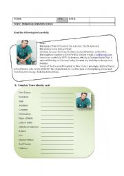 English Worksheet: Personal Identification