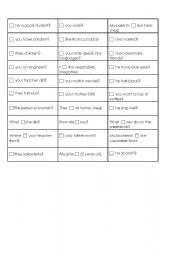 English Worksheet: To be or do/does?