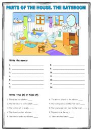 English Worksheet: PARTS OF THE HOUSE. THE BATHROOM