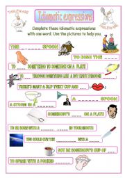 English Worksheet: Idiomatic expressions - TABLEWARE - 