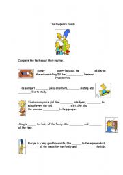 English worksheet: The Simpsons Routine