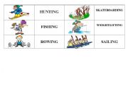 English worksheet: Sports- domino Part 1
