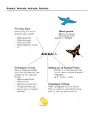 English worksheet: Animal project