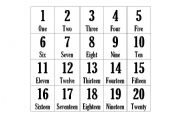 English Worksheet: Numbers 1-20