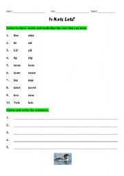 English worksheet: Minimal Pairs-N and L