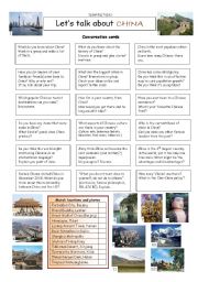 English Worksheet: Lets talk about CHINA