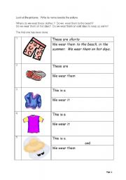 English worksheet: We Wear our CLothes (Page 1)