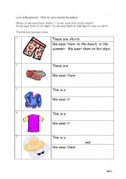 English Worksheet: We Wear our CLothes (Page 1)