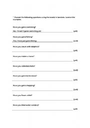 English worksheet: present perfect exercise